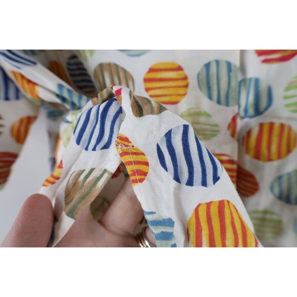 Vintage 90s Esprit Womens Medium Polka Dot Looped Collar Button Shirt Rayon - Picture 5 of 15